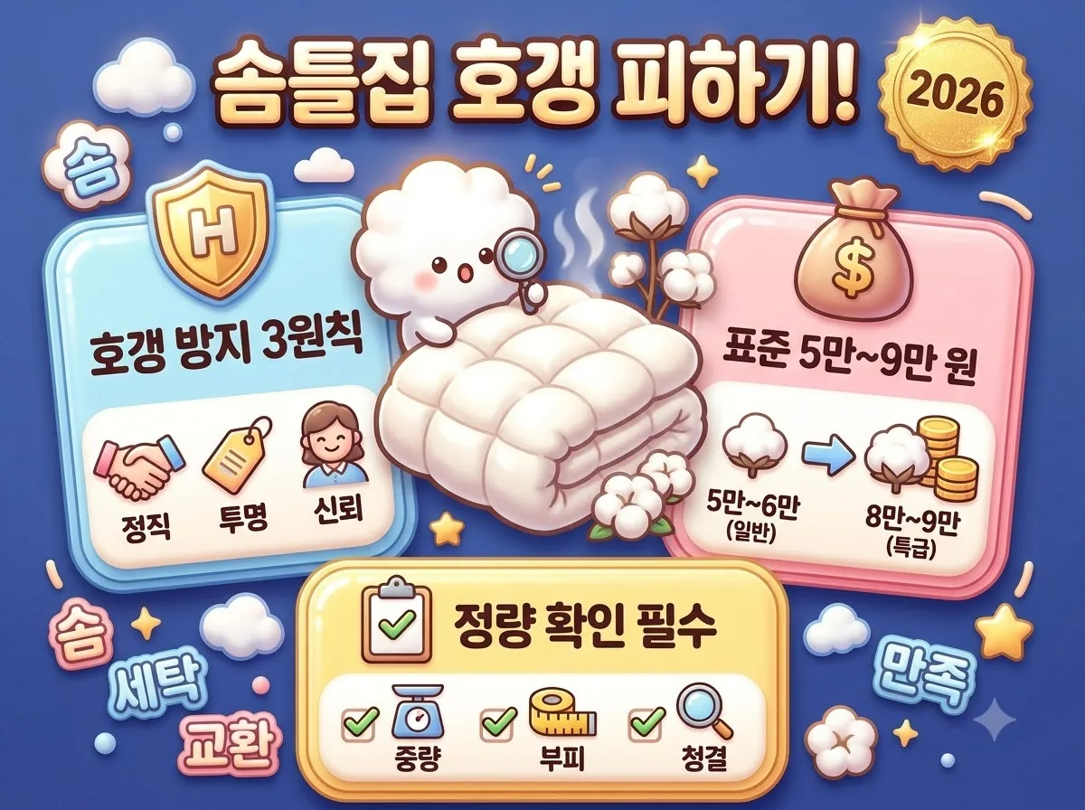 2026년 목화솜 솜틀집 비용 가격과 호갱 피하는 3가지 원칙