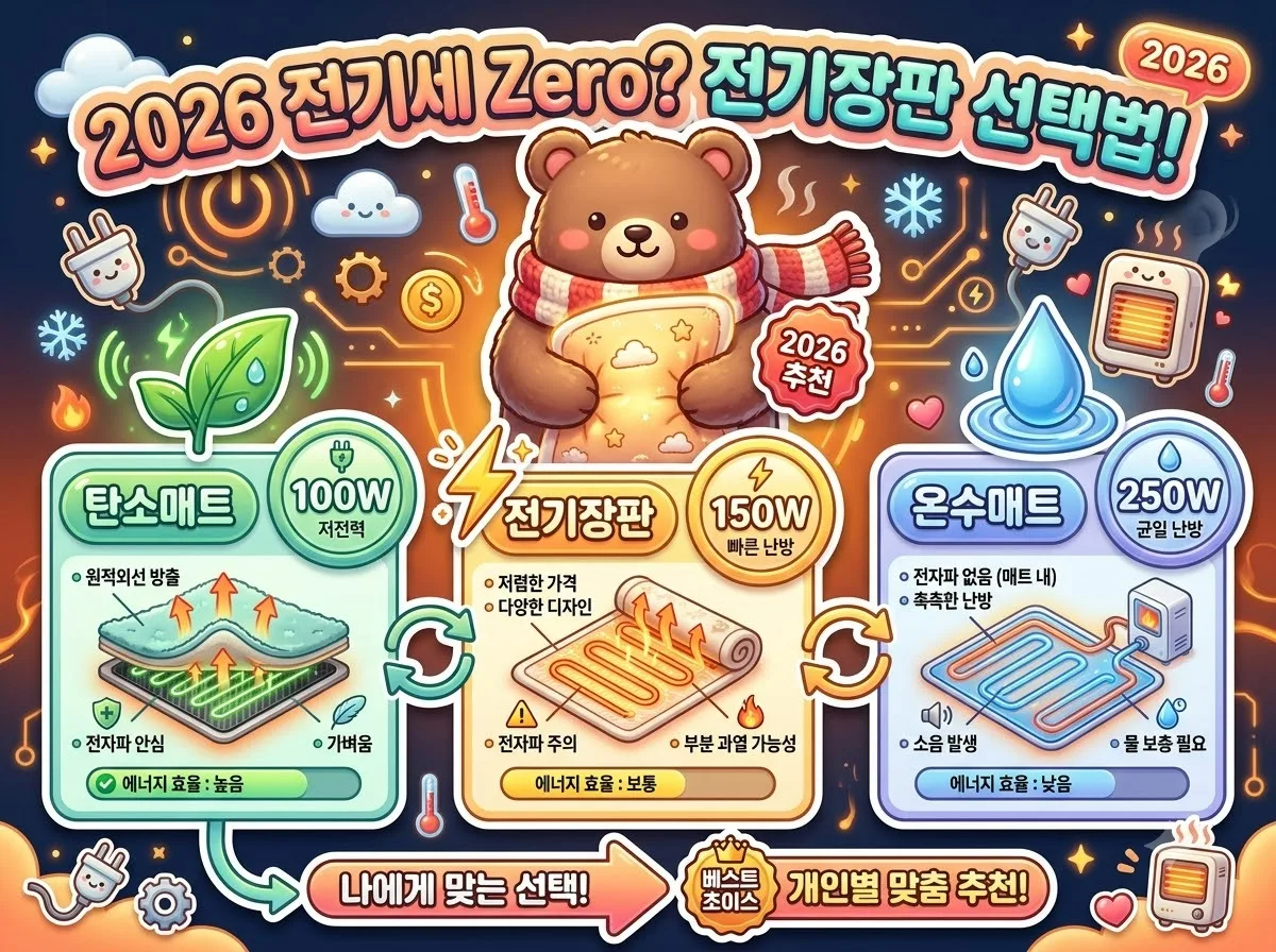 전기장판 추천, 2026년 전기세 걱정 없는 안전한 제품 고르는 방법