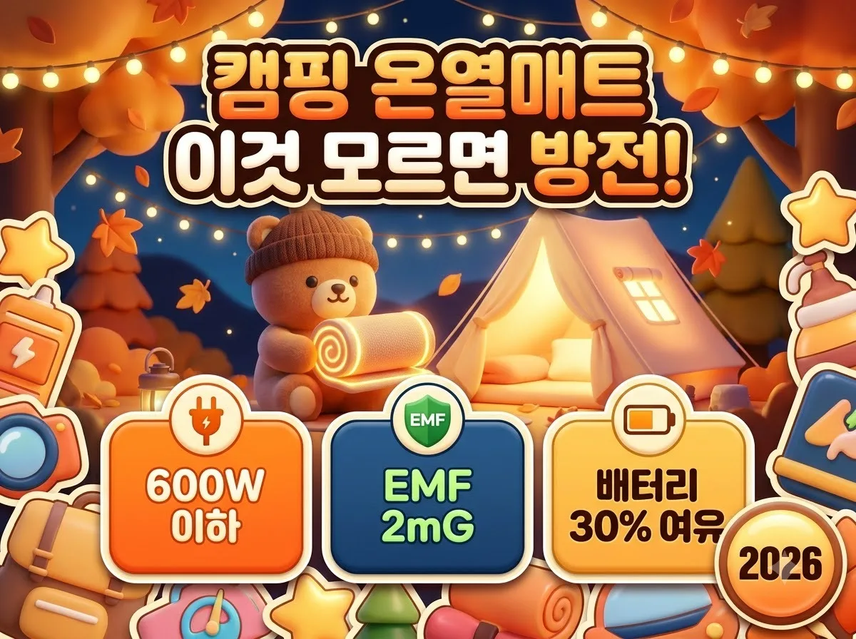 캠핑용 온열매트 추천 기준 2026년 가을 캠퍼를 위한 안전 구매 가이드