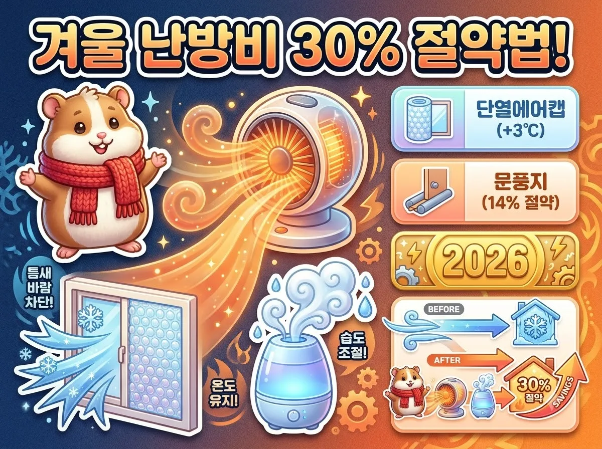 미니 온풍기 100% 활용법, 겨울철 외풍 차단으로 난방비 30% 절약하기