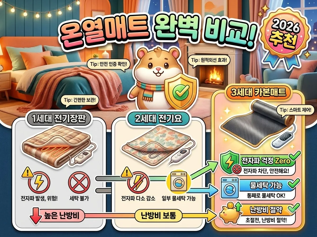 전기장판 전기요 카본매트 차이점 비교, 나에게 맞는 탄소매트 고르는 법