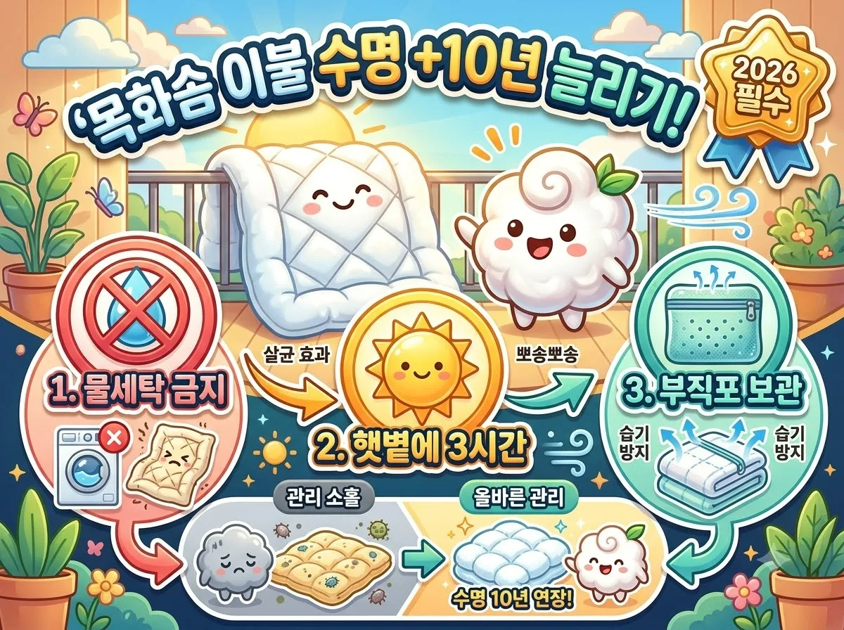 솜틀집 다녀온 목화솜 이불 수명 10년 늘리는 3가지 필수 관리법