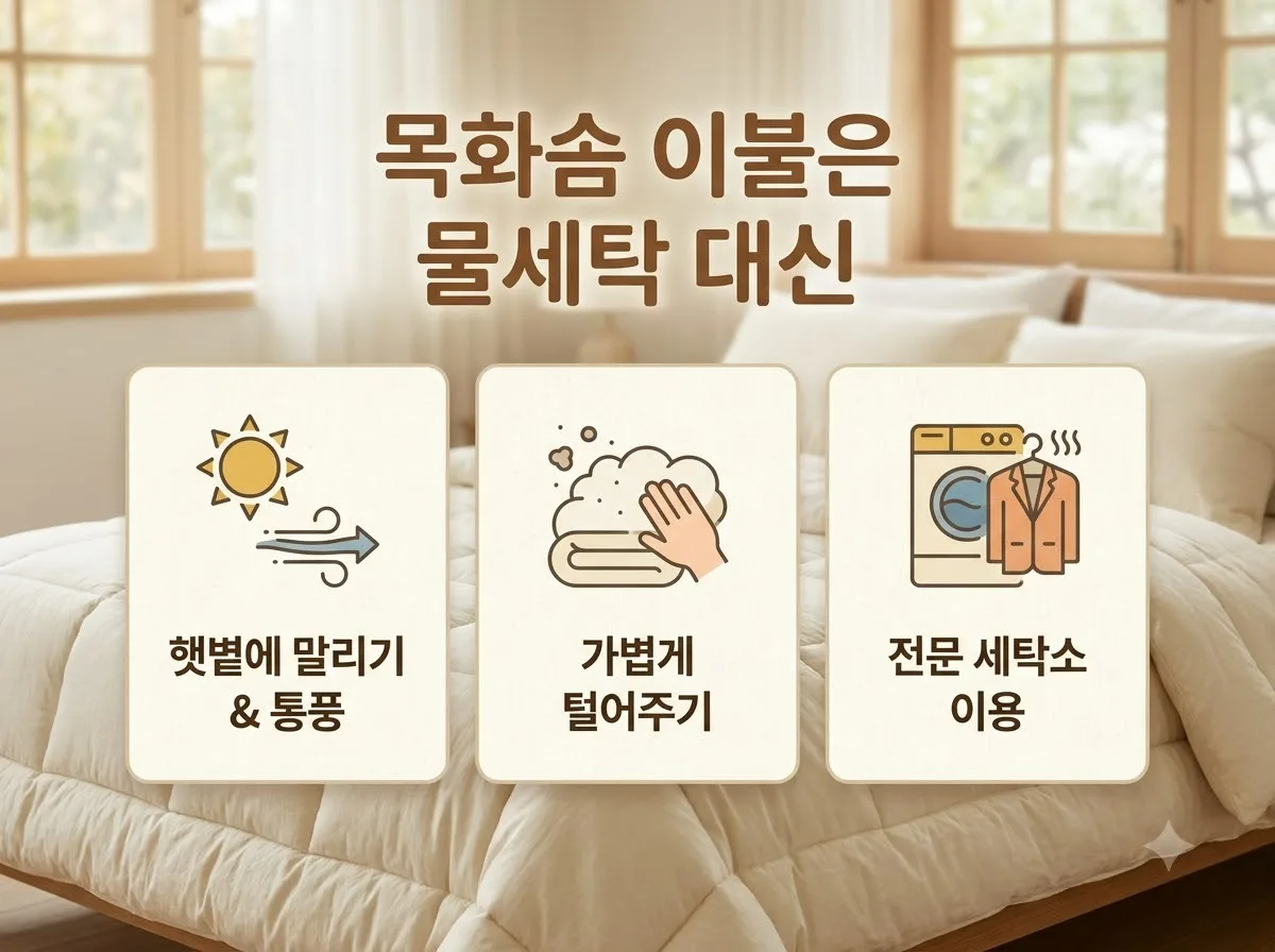 목화솜 이불 관리 3단계|2026년 추천 솜틀기 주기와 보관법