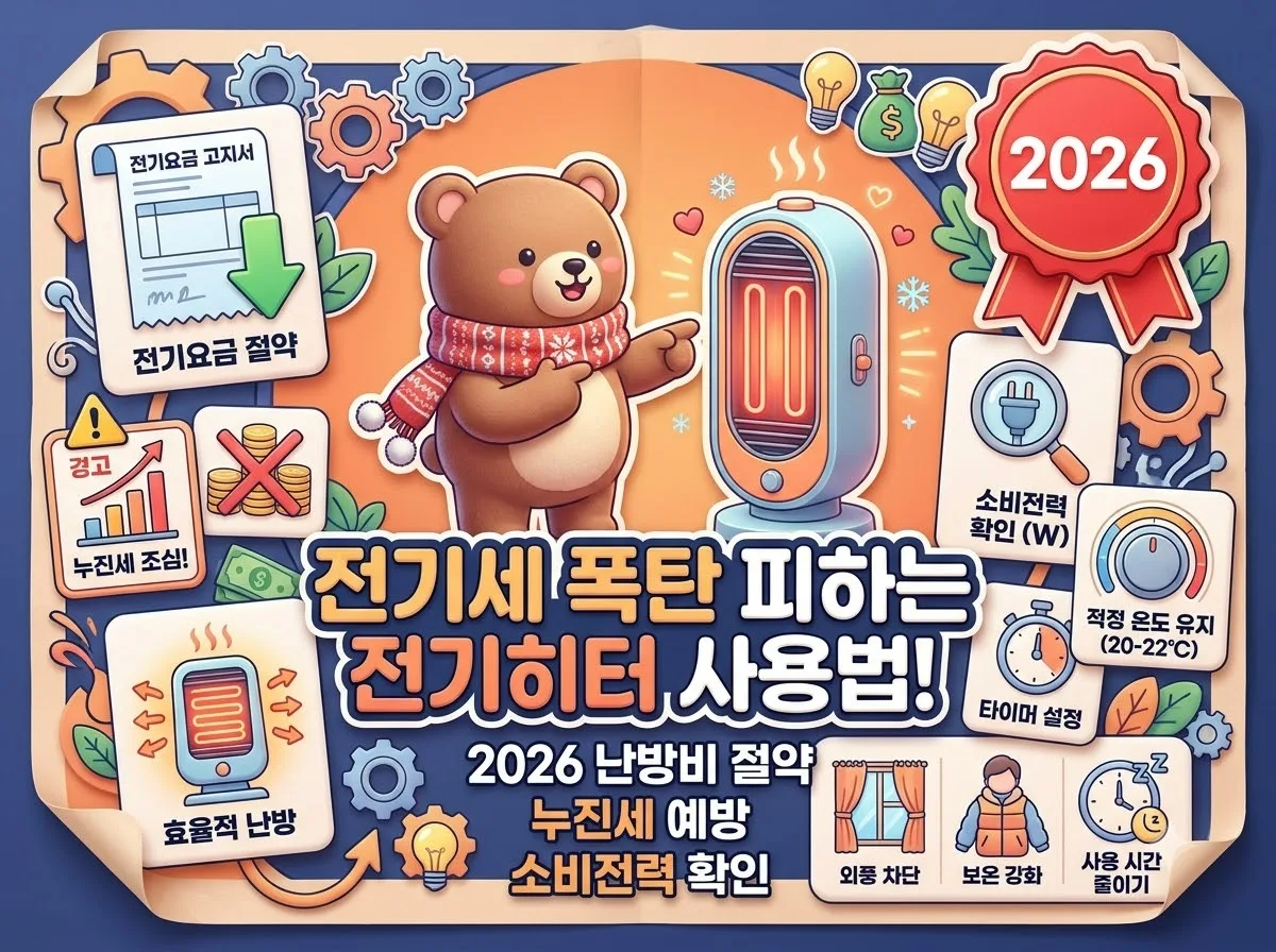 전기히터 추천, 2026년 겨울철 난방비 아끼는 안전한 사용법