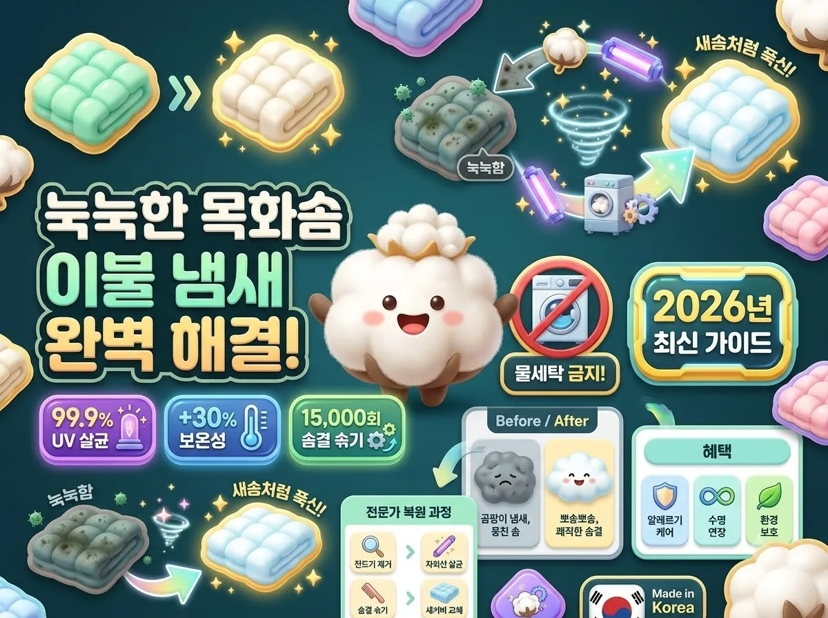 목화솜 이불 곰팡이 냄새 제거, 2026년 솜틀집 비용과 주의점 5가지