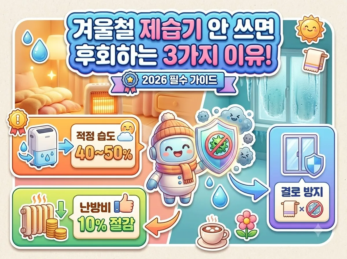 제습기 겨울철 사용이 필수인 3가지 이유와 결로 곰팡이 방지법