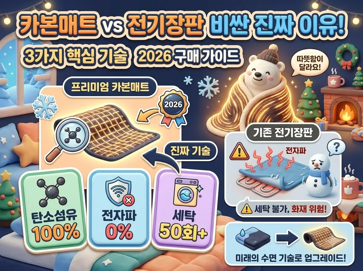 카본매트 전기장판보다 비싼 3가지 기술적 이유와 2026년 선택 기준