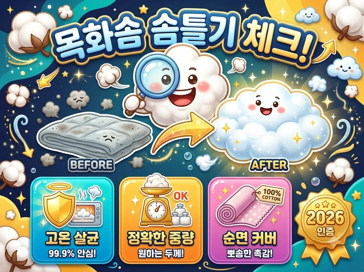 목화솜 솜틀기 맡길 때 2026년 필수 체크사항 3가지와 주의점