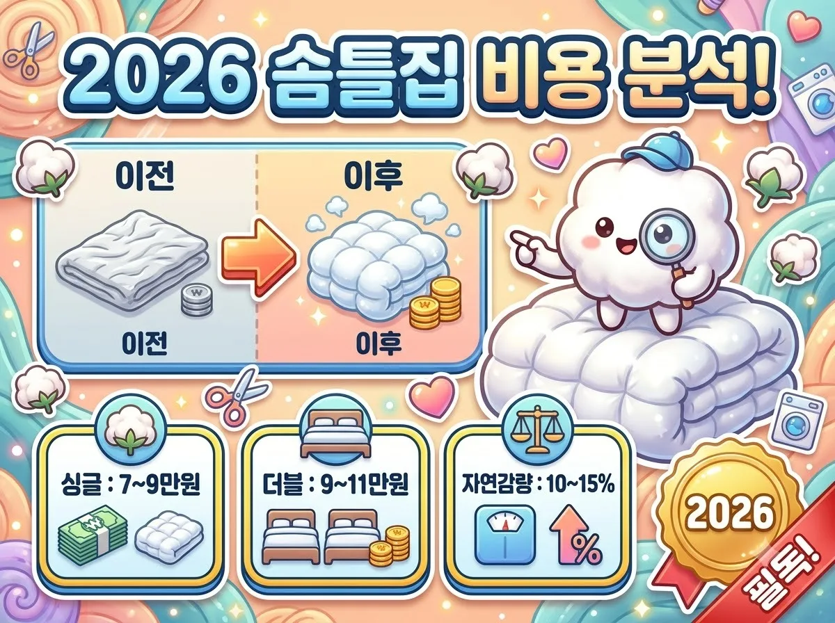 솜틀집 목화솜 수선 2026년 비용표와 방문 전 필수 확인사항