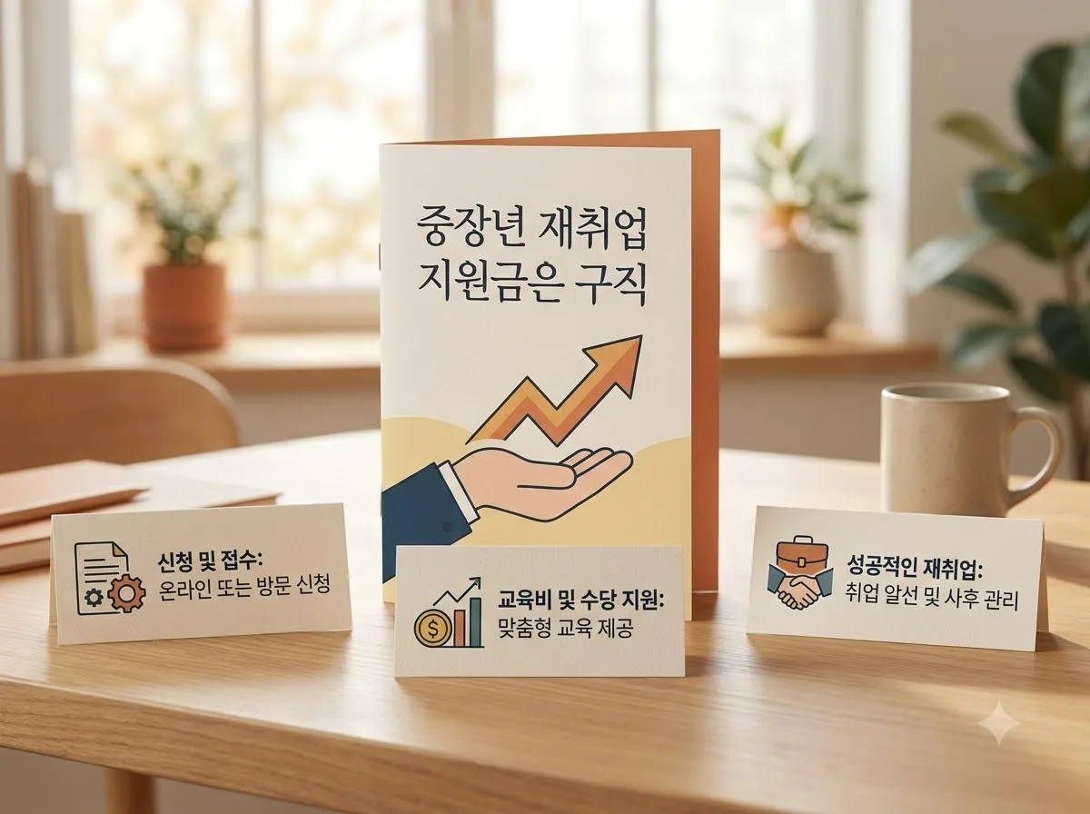 중장년 재취업 지원금 대상과 직업훈련 프로그램 신청법 핵심을 요약한 대표 썸네일 이미지