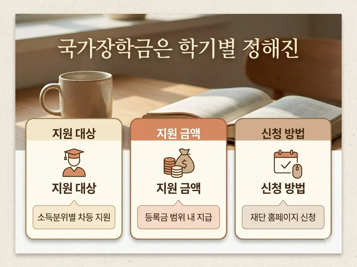국가장학금 신청 기간과 소득구간 지원금 4가지 정리 핵심을 요약한 대표 썸네일 이미지