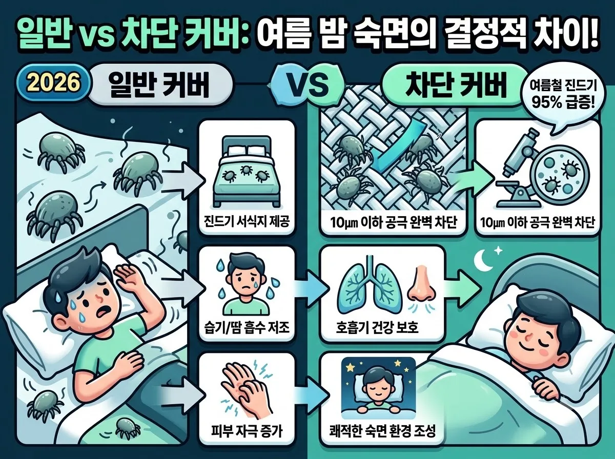비염 환자 여름 침구류 관리, 진드기 차단 커버 선택과 2026년 청결 수칙 이미지 1