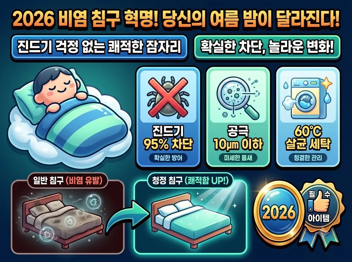 비염 환자 여름 침구류 관리, 진드기 차단 커버 선택과 2026년 청결 수칙