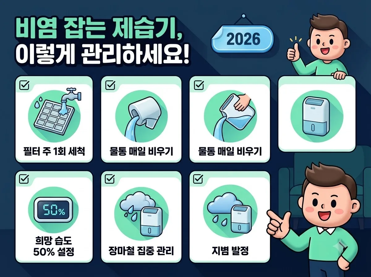 여름철 비염 환자 습도 50% 유지하는 제습기 활용법 3가지 (2026) 이미지 2
