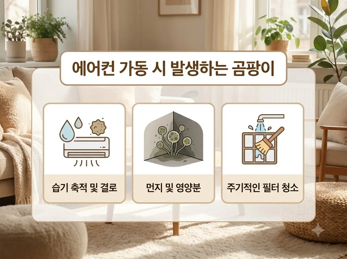 에어컨 곰팡이 냄새 비염 코막힘 해결법과 2026년 청소 주기