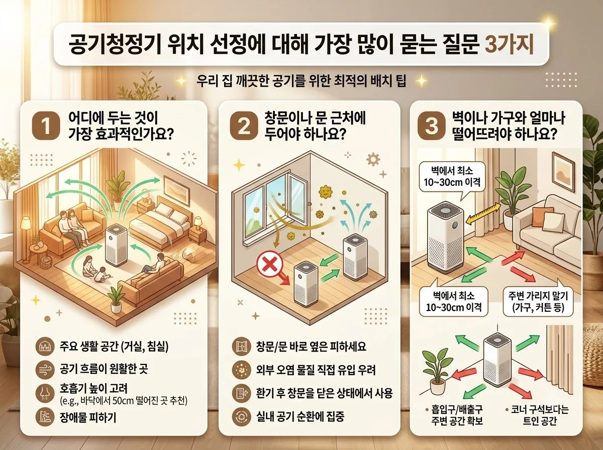 공기청정기 위치, 비염 코막힘 줄이는 최적의 방 배치 3곳 이미지 2