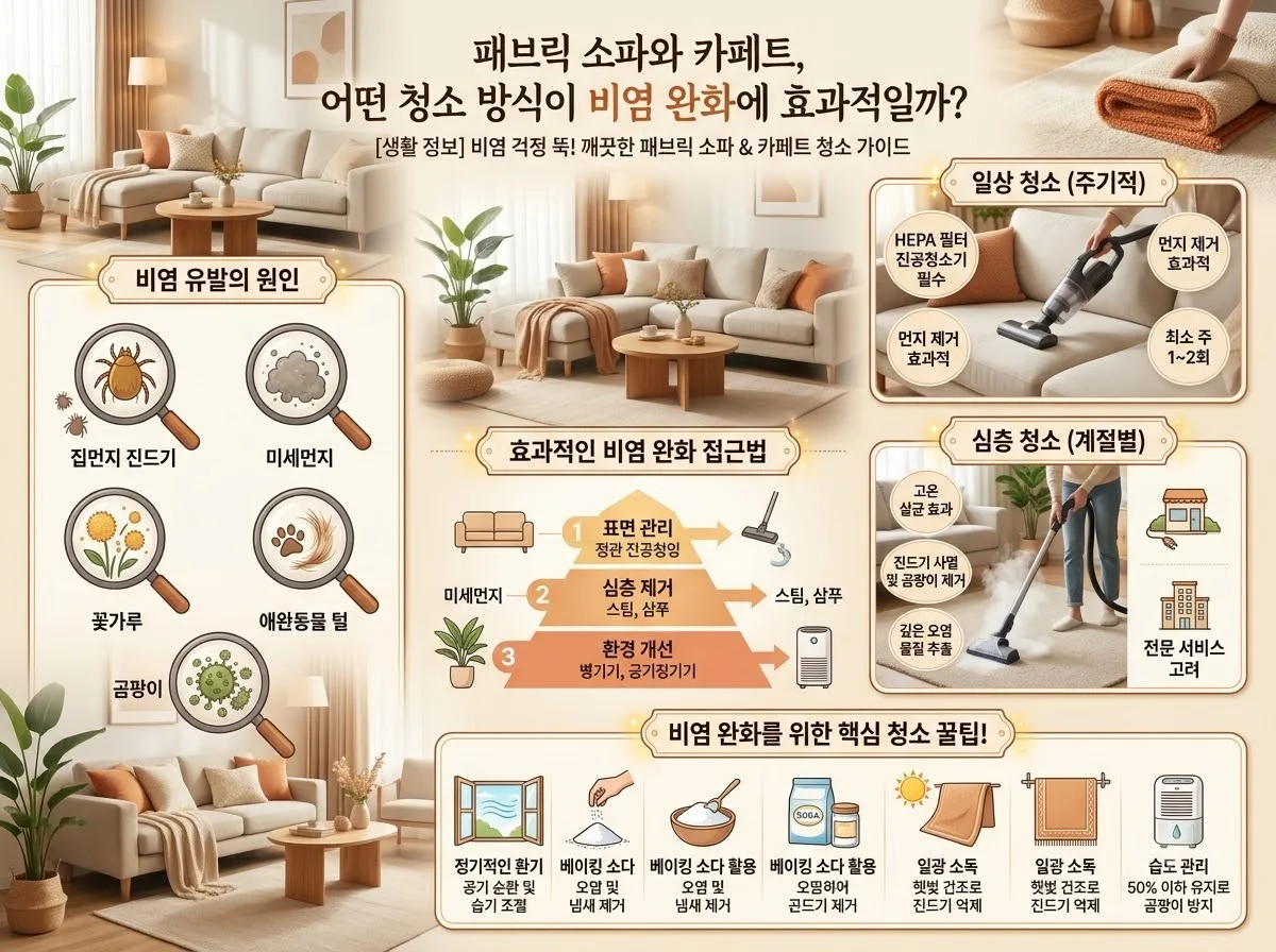 여름철 비염 방지 패브릭 소파 카페트 청소법 3가지 핵심 수칙 이미지 1