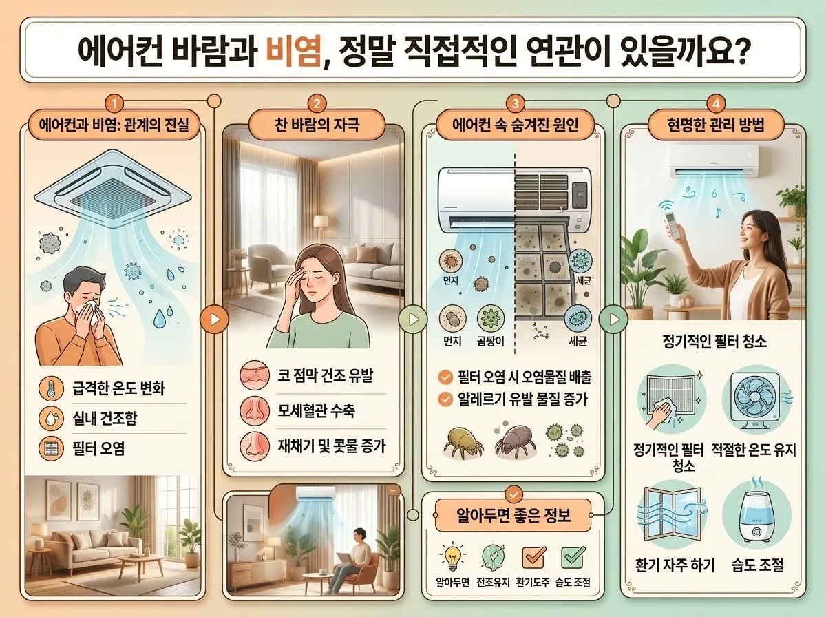에어컨 곰팡이 냄새 비염 코막힘 해결법과 2026년 청소 주기 이미지 1