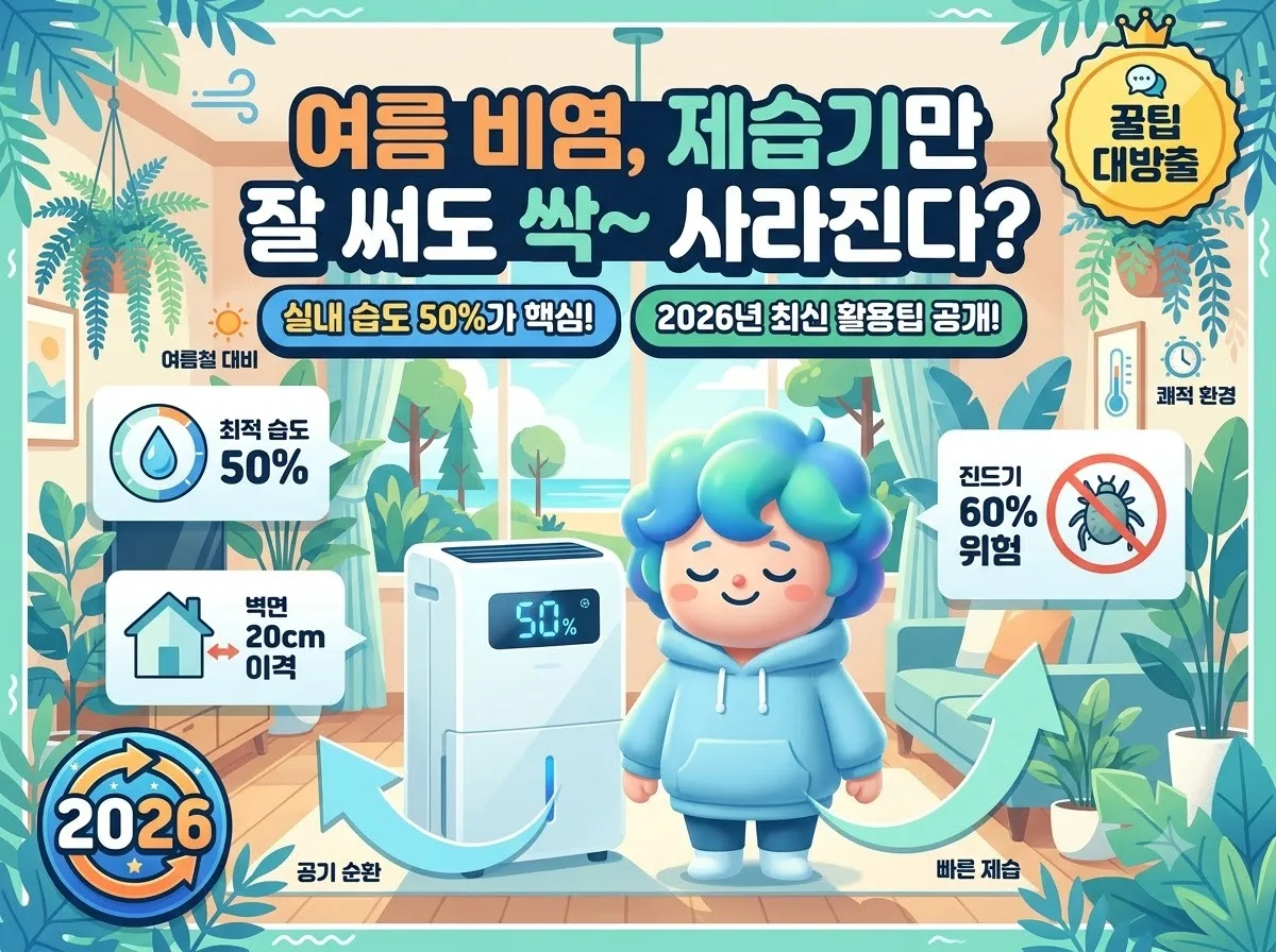 여름철 비염 환자 습도 50% 유지하는 제습기 활용법 3가지 (2026)