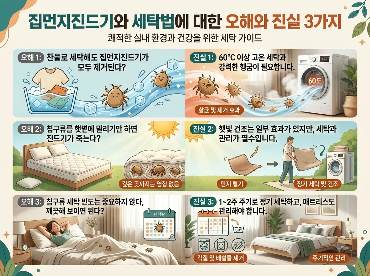 집먼지진드기 퇴치법, 여름철 비염 잡는 침구 세탁 온도와 주기 (2026) 이미지 2