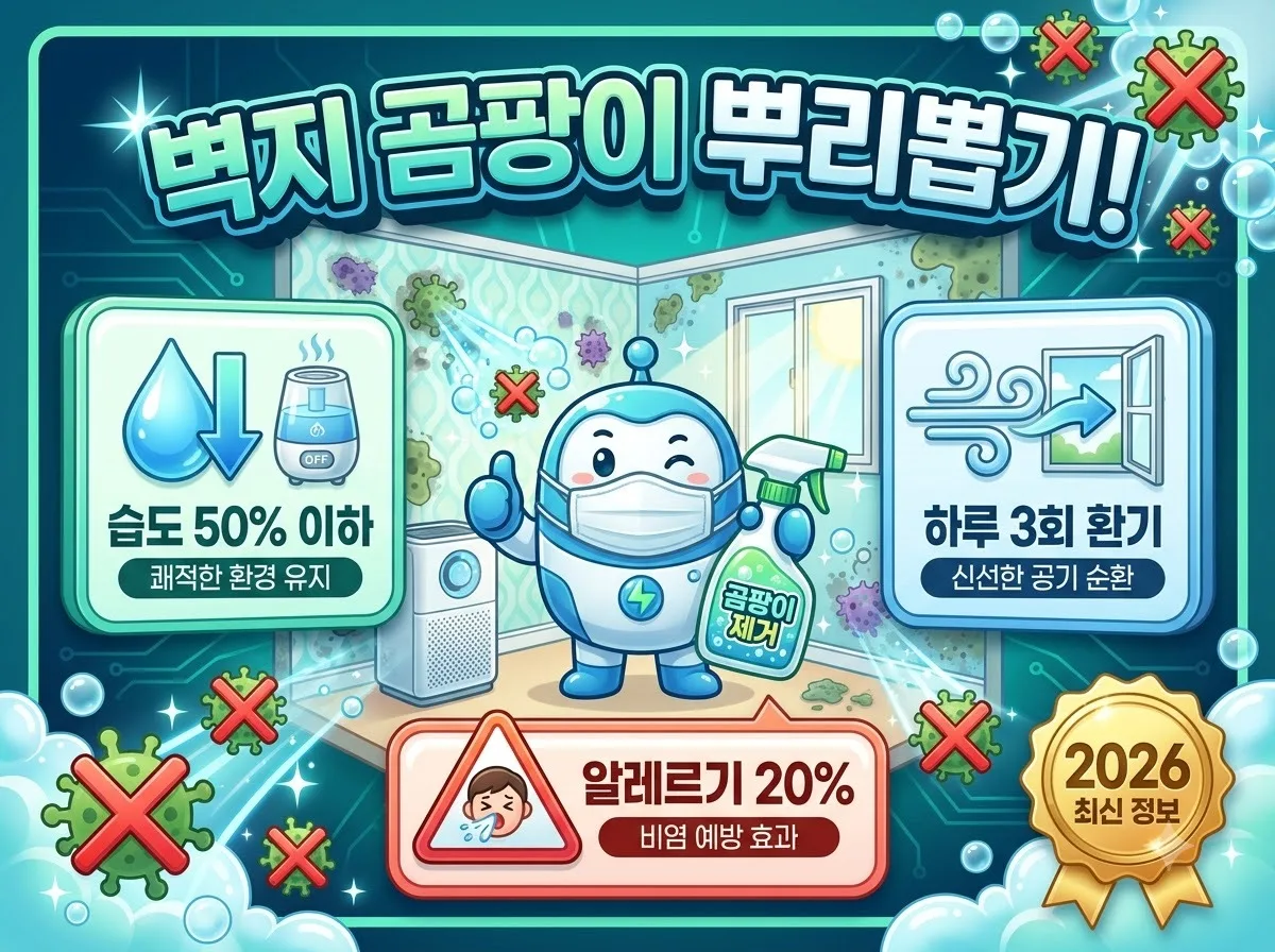 벽지 곰팡이 알레르기 비염 증상과 실내 곰팡이 제거 수칙 5가지 (2026)