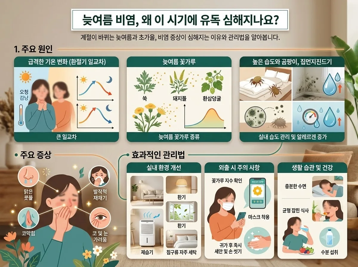늦은 여름 비염 8월 환절기 콧물·재채기 잡는 5가지 필수 관리법 이미지 1