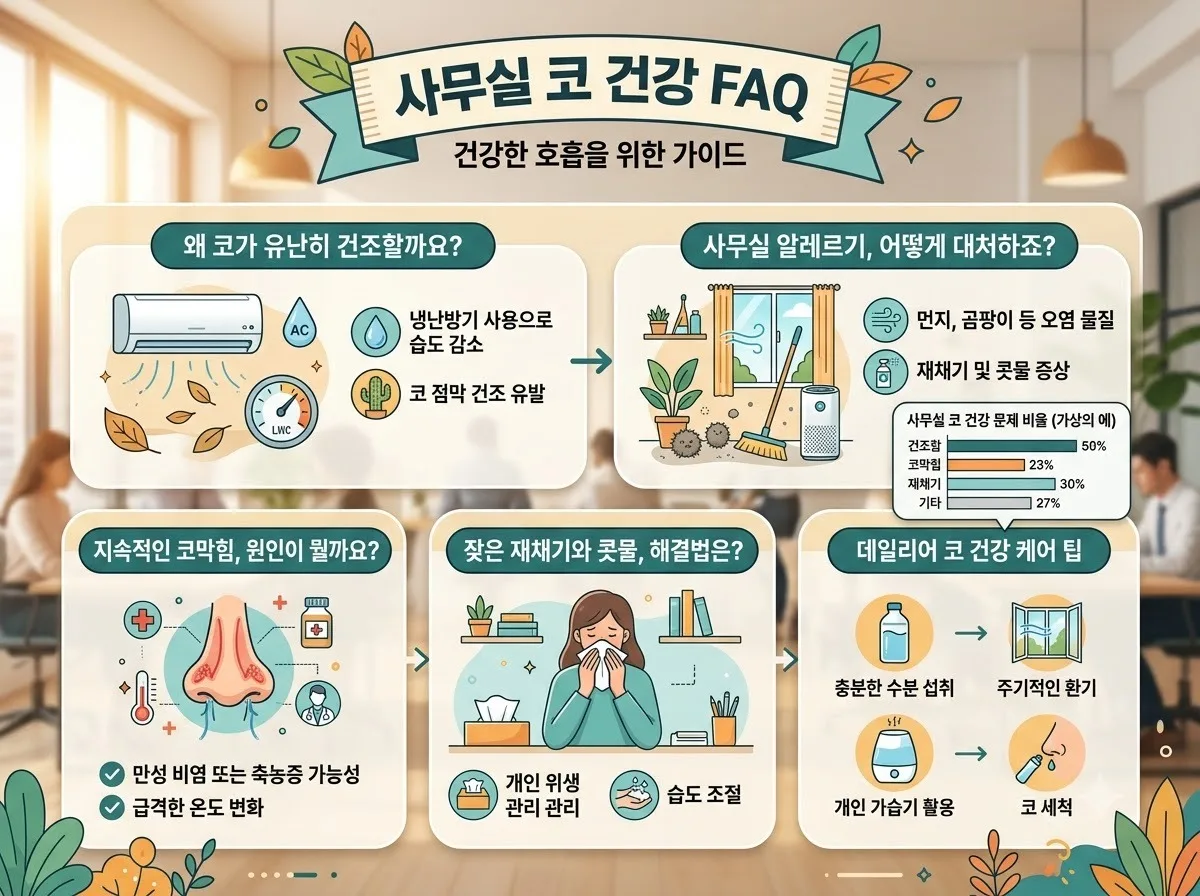 에어컨 바람 코 건조증 예방? 2026년 직장인 필수 코 관리 요령 5가지 이미지 2