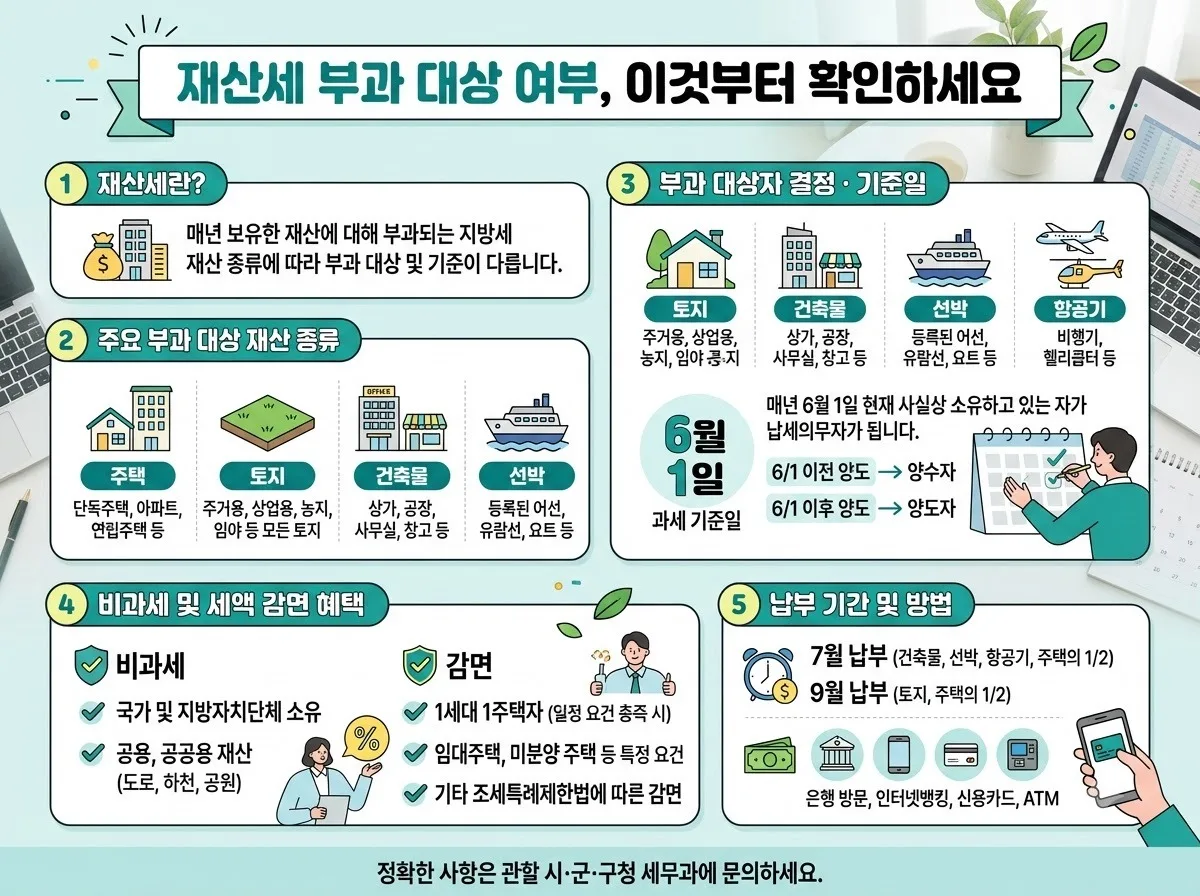 재산세 과세 대상 5가지 완벽 정리, 2026년 내 집과 토지 세금 확인 이미지 1