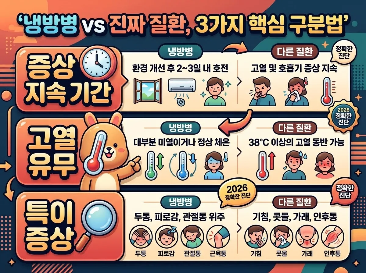 냉방병과 혼동하기 쉬운 질환들 증상 비교 및 3가지 핵심 구분법 이미지 1