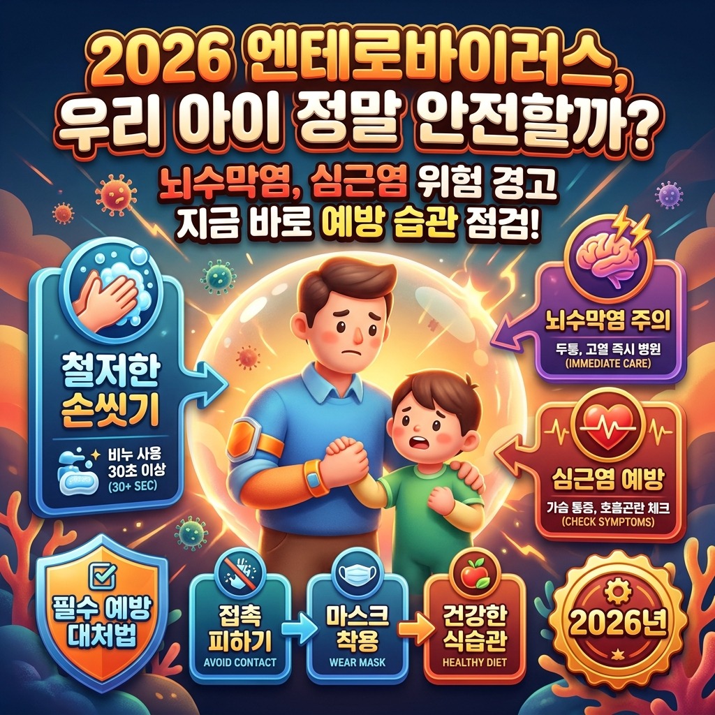 엔테로바이러스 합병증: 2026년 우리 아이 지키는 3가지 필수 예방 대처법