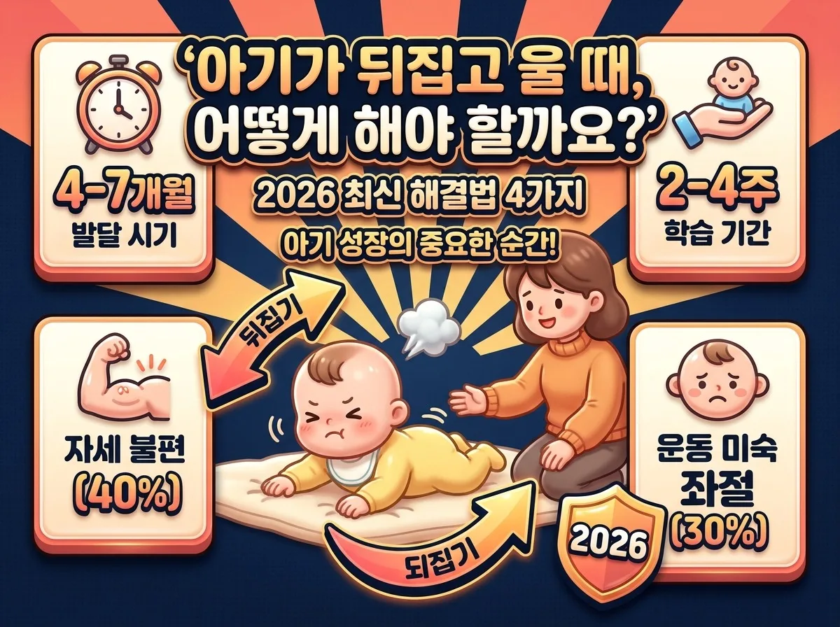아기 뒤집기 후 되집기 못해 울 때, 2026년 최신 해결법 4가지