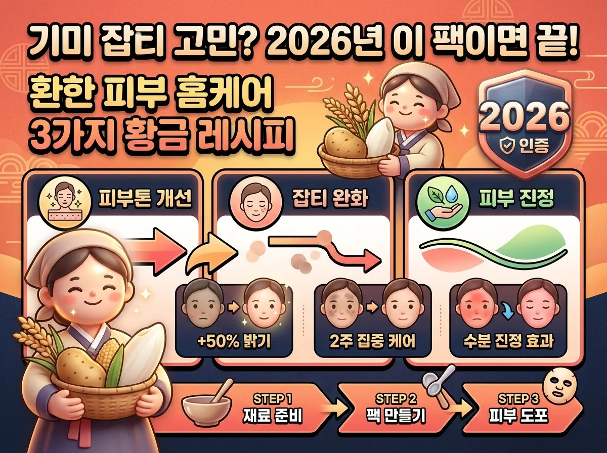 2026년 천연팩으로 기미 잡티 관리, 효과 높이는 3가지 레시피
