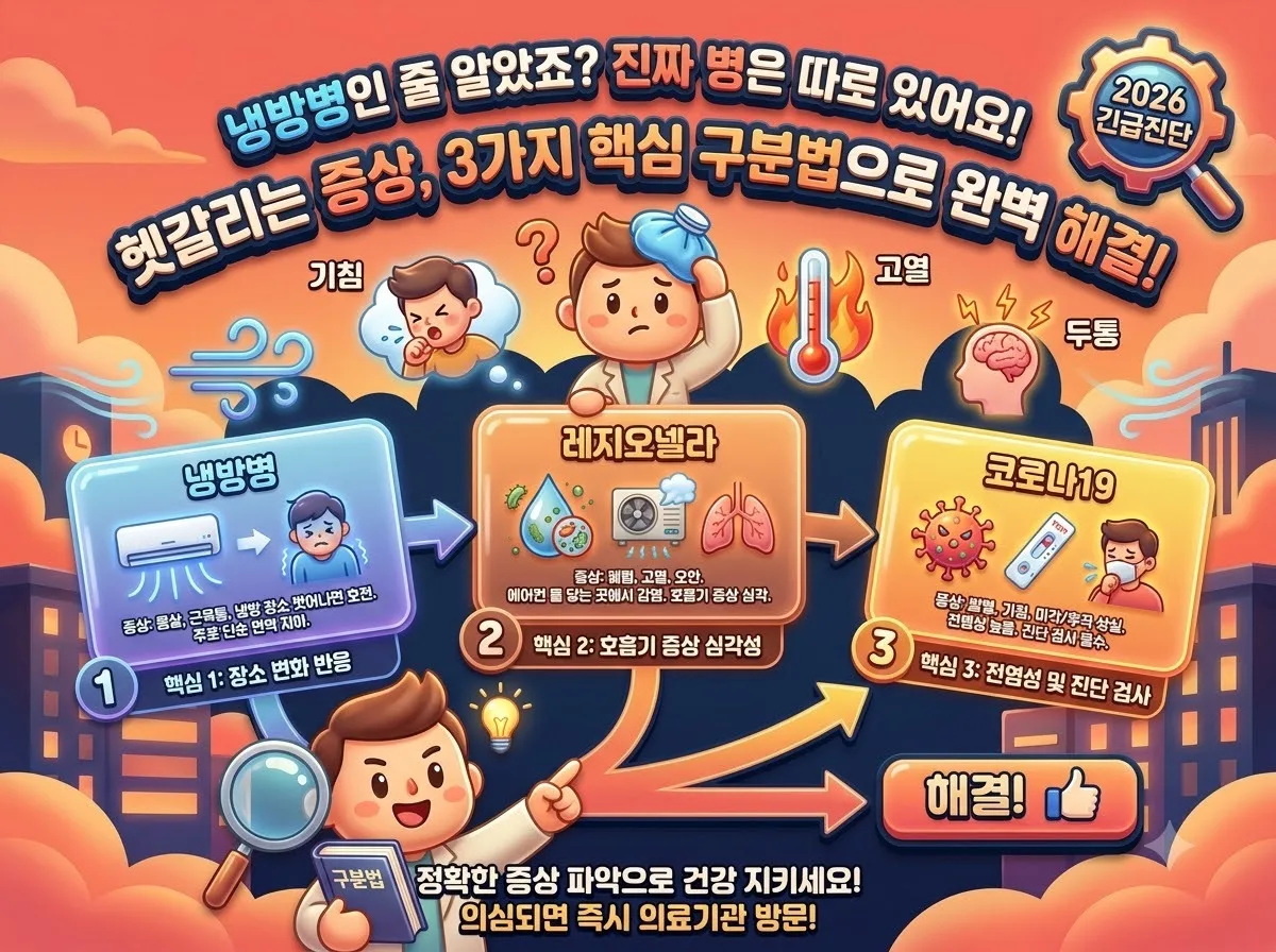 냉방병과 혼동하기 쉬운 질환들 증상 비교 및 3가지 핵심 구분법