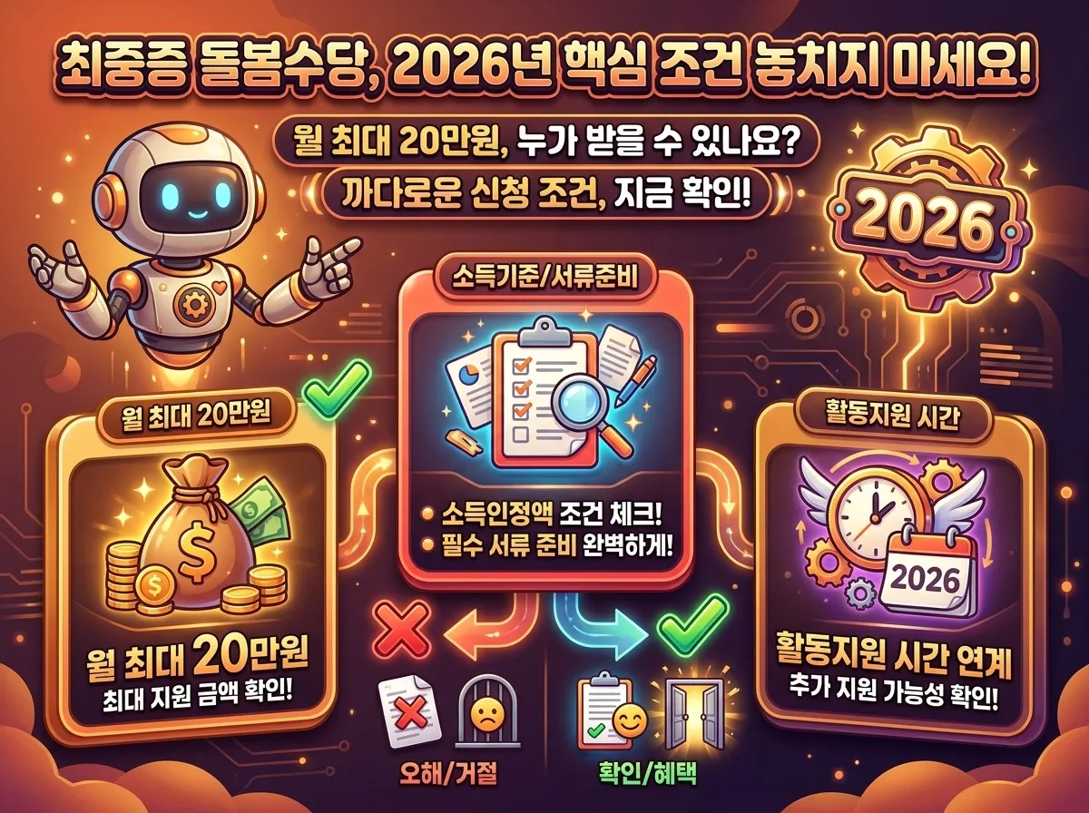 최중증 발달장애인 돌봄 전문수당 2026년 신청: 흔한 오해와 핵심 확인사항