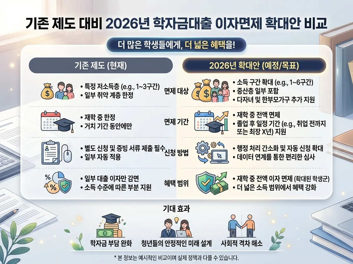 학자금대출 이자면제 6구간 확대, 2026년 달라진 혜택과 주의점 이미지 1