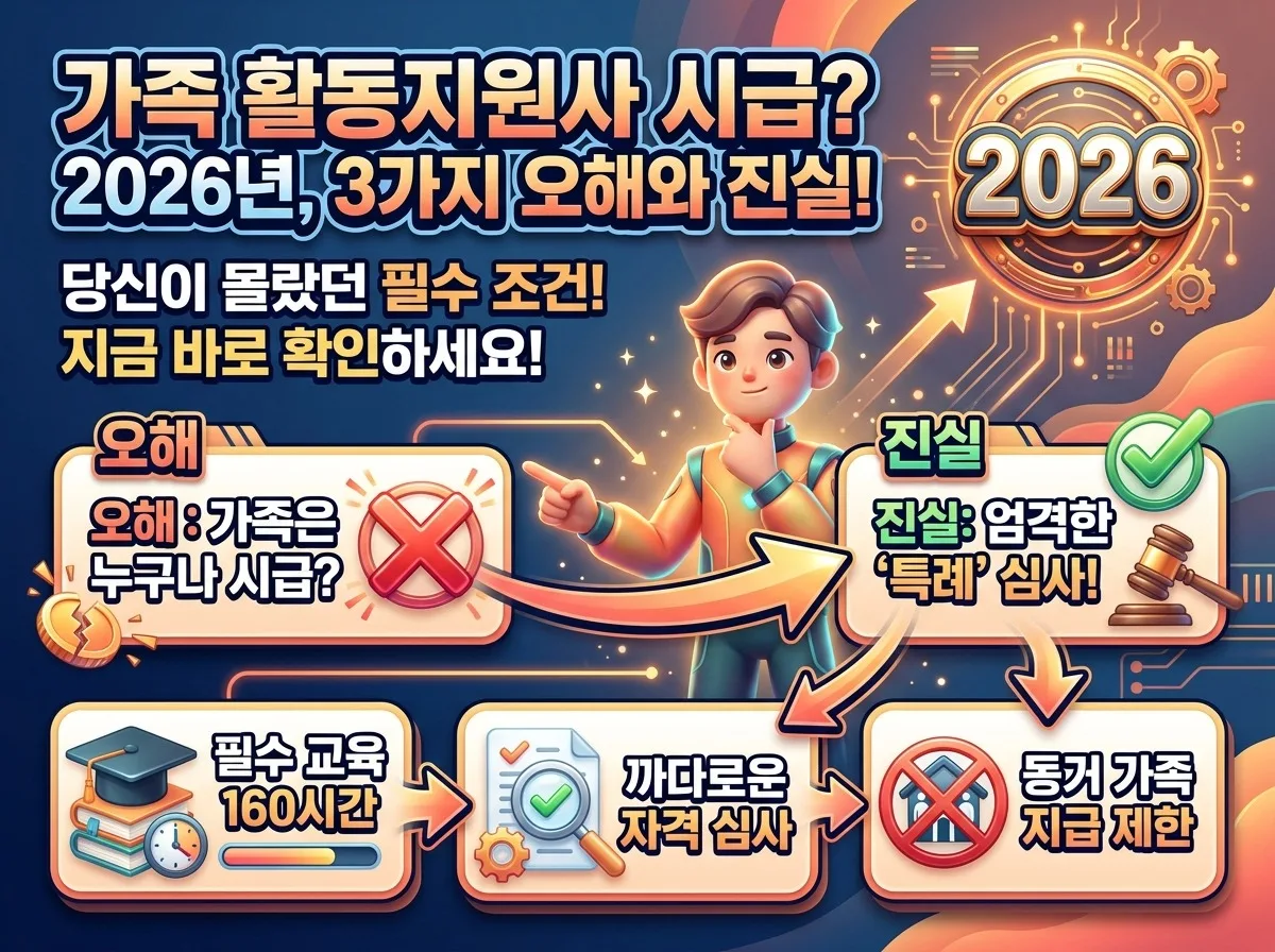 장애인활동지원사 가족 돌봄, 2026년 시급 수령 조건 3가지 오해와 진실