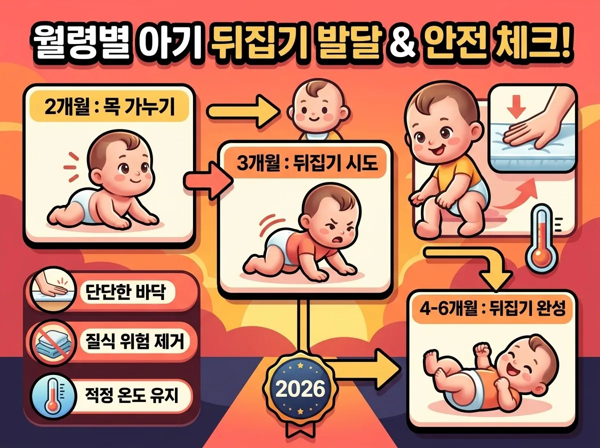 3개월 아기 빠른 뒤집기, 괜찮을까요? 2026년 필수 안전 수칙 3가지 이미지 1