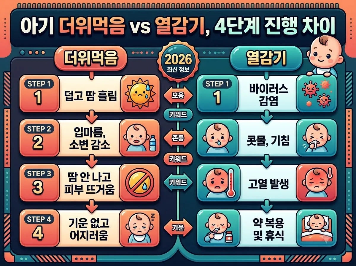 아기 더위먹음과 열감기 구별법, 초보 부모가 헷갈리는 3가지 차이 이미지 1