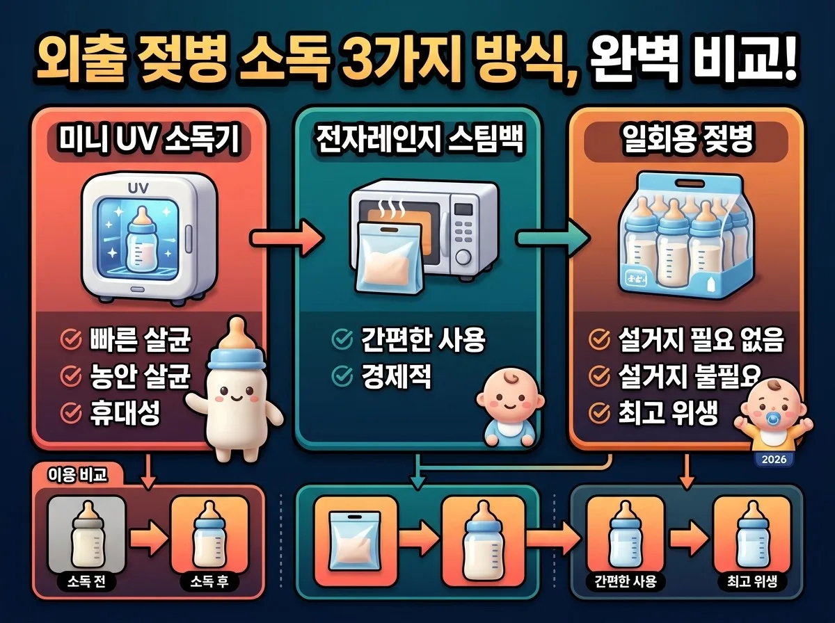 외출 시 휴대용 젖병 소독 간편한 방법 3가지와 2026년 육아맘 주의점 이미지 1