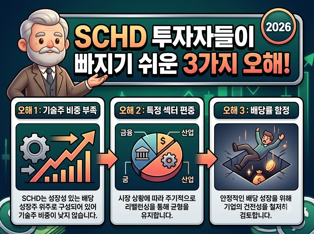 SCHD 투자 시 주의할 3가지 오해와 2026년 배당 성장주 분석 이미지 1
