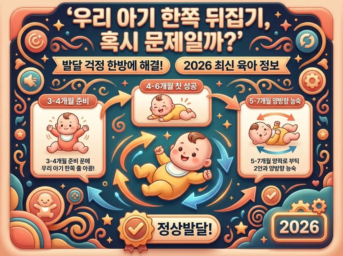 아기 한쪽 방향 뒤집기, 발달 걱정 줄이는 2026년 가이드