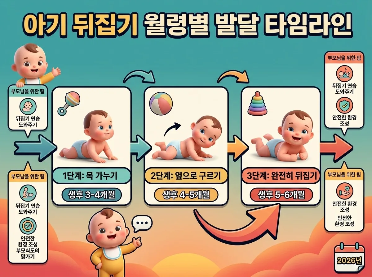 아기 뒤집기 연습, 2026년 집에서 성공률 높이는 3가지 운동법 이미지 2