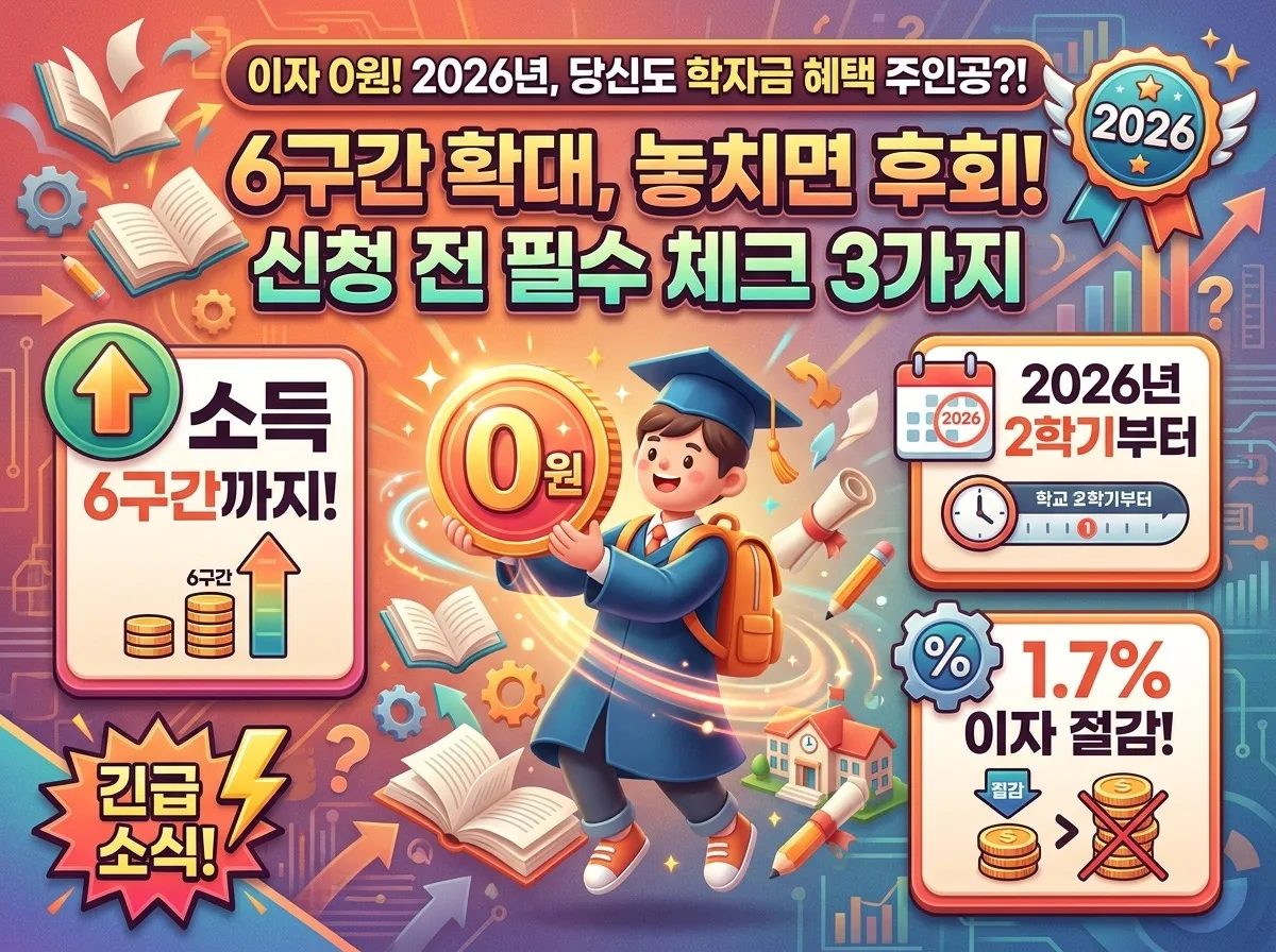 학자금대출 이자면제 6구간 확대, 2026년 2학기 신청 시 주의점 3가지