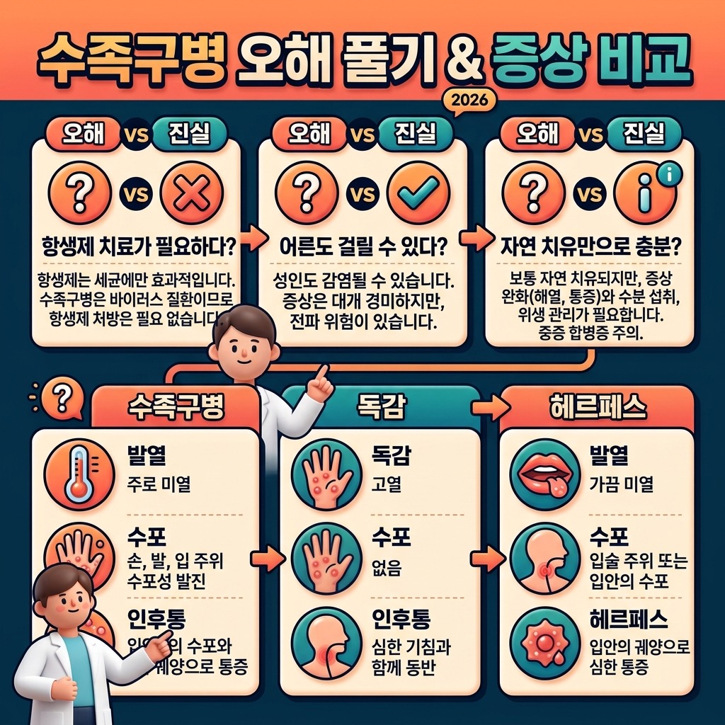 영유아 수족구병 폭증 시기, 2026년 예방과 대처 3가지 오해 이미지 2
