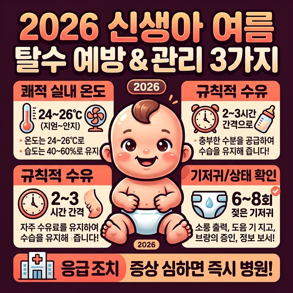 신생아 여름 탈수증상, 2026년 최신 관리 3가지와 오해 이미지 2
