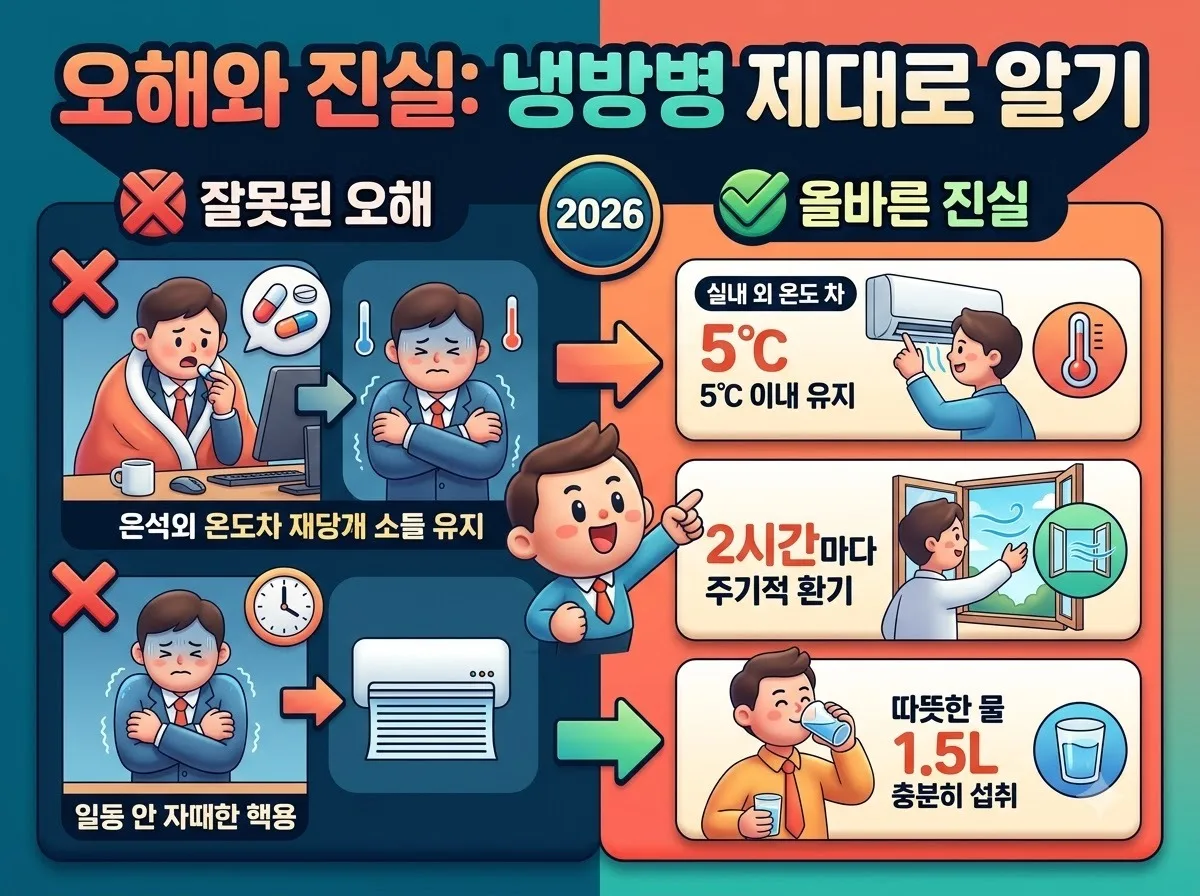 냉방병 증상 잘못된 대처 금물! 2026년 여름 직장인 올바른 관리법 3가지 이미지 1