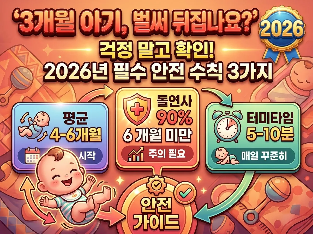 3개월 아기 빠른 뒤집기, 괜찮을까요? 2026년 필수 안전 수칙 3가지