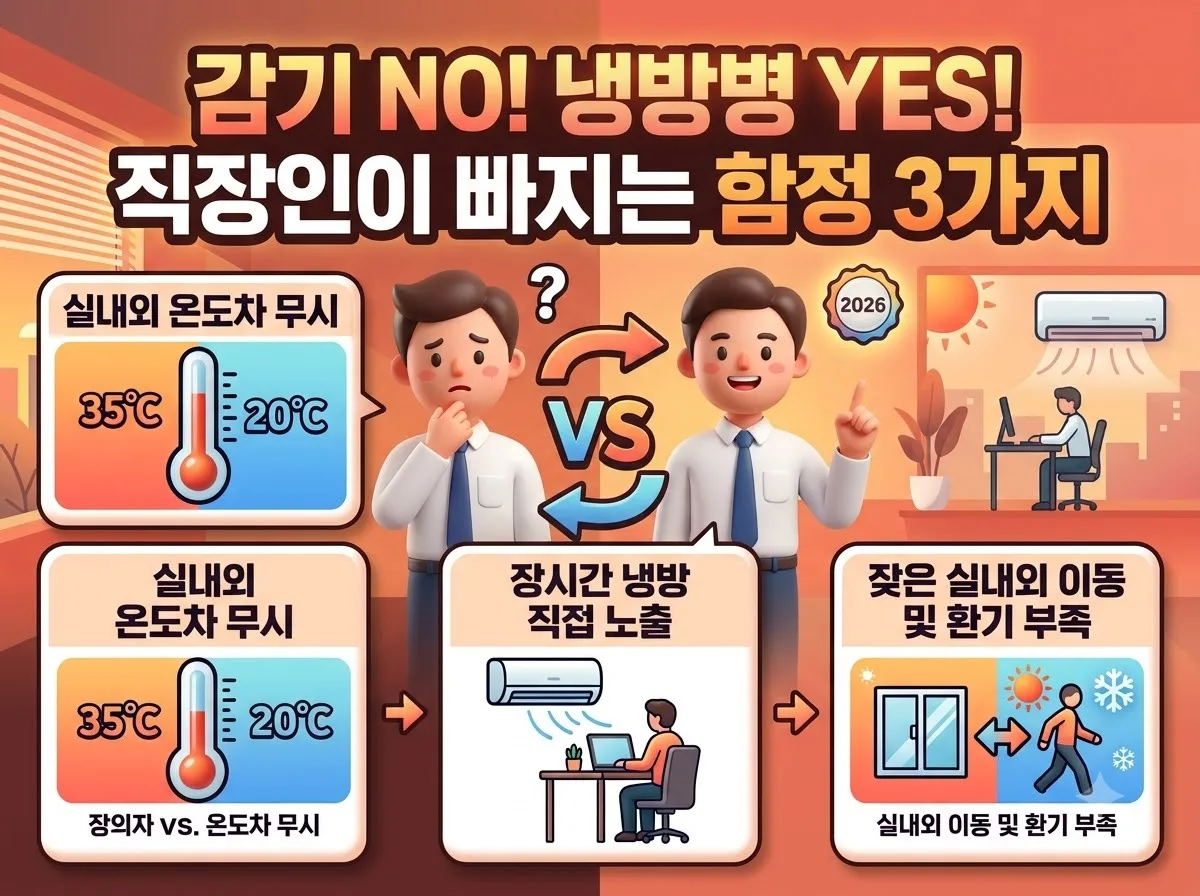 2026 냉방병 증상 예방 치료법, 직장인이 자주 틀리는 3가지 함정 이미지 2