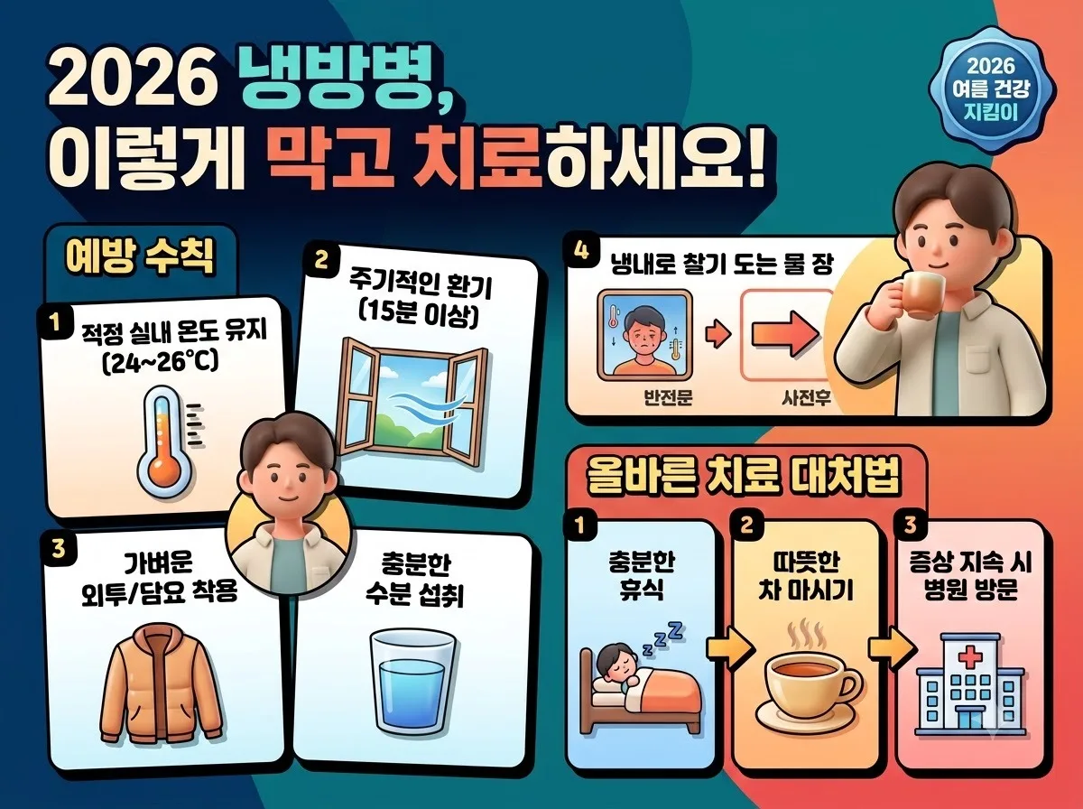 냉방병 증상 예방 치료법, 2026년 직장인이 자주 틀리는 오해와 예방책 이미지 2
