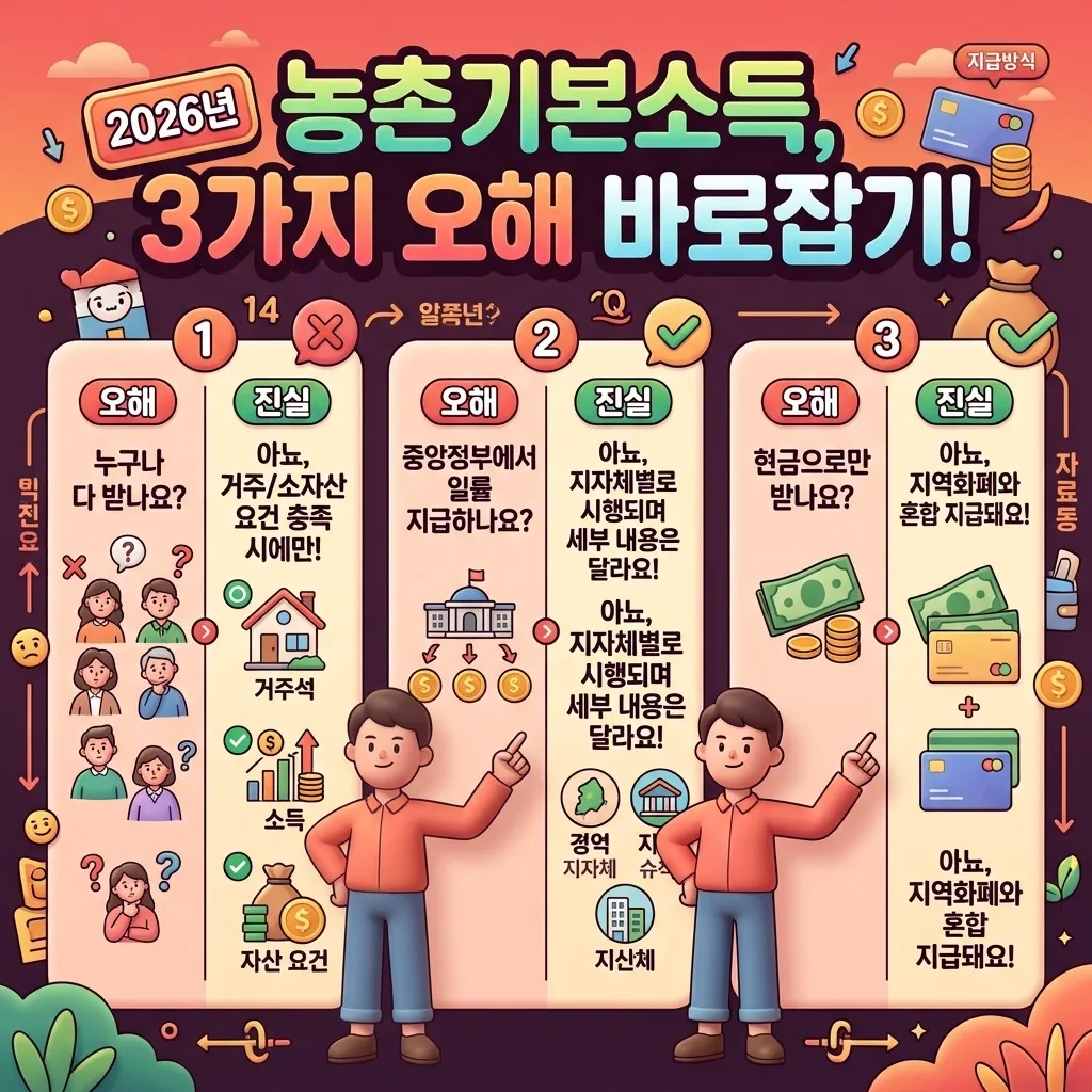 2026 농어촌 기본소득: 신청 자격부터 혜택까지 3가지 오해와 주의점 이미지 2